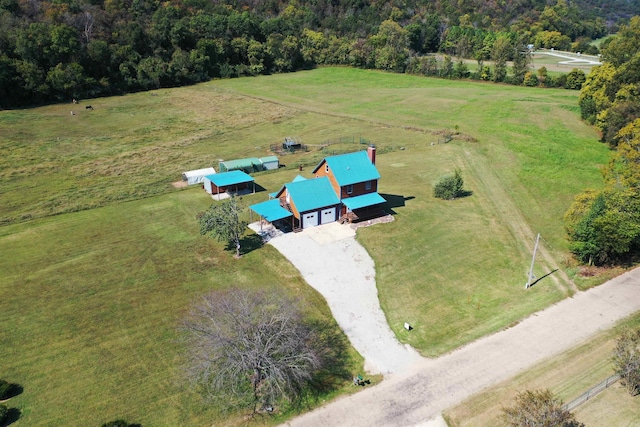bird's eye view featuring a rural view