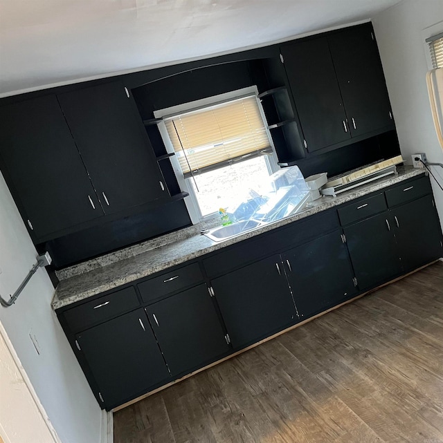 kitchen featuring dark hardwood / wood-style floors