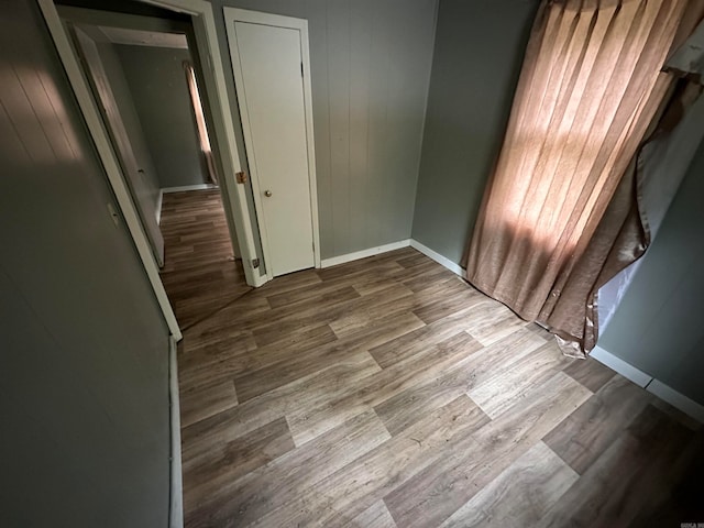 empty room with light wood-type flooring