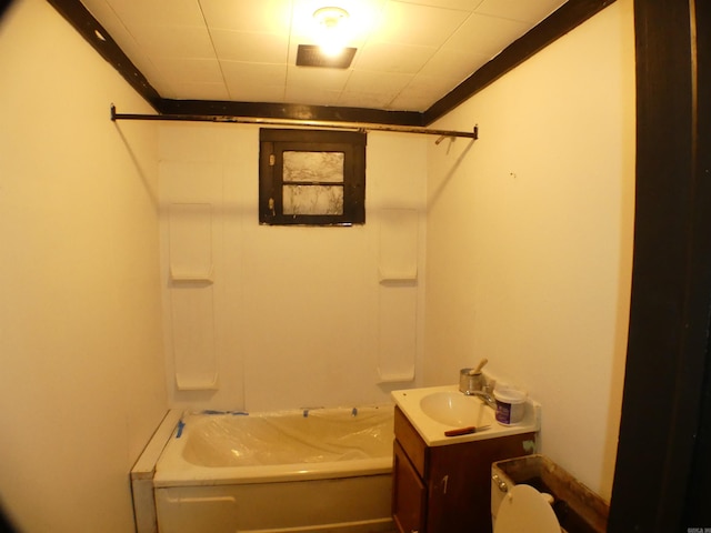 full bath featuring shower / bath combination and vanity