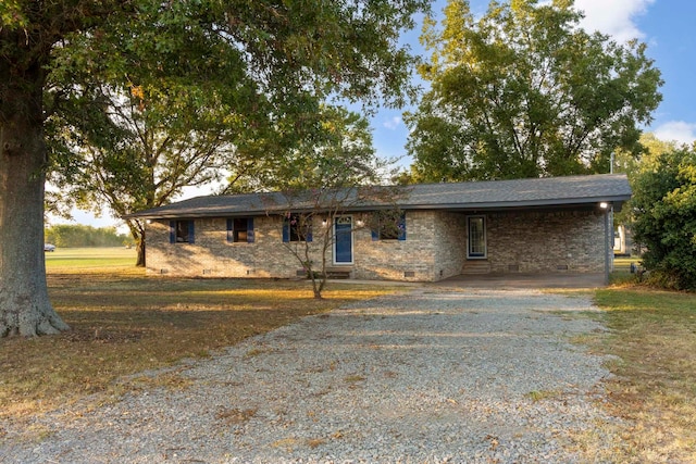 view of single story home