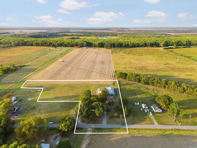 aerial view featuring a rural view