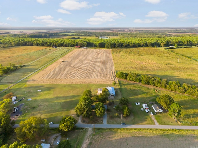 birds eye view of property featuring a rural view