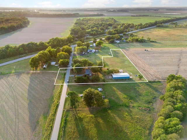 aerial view with a rural view