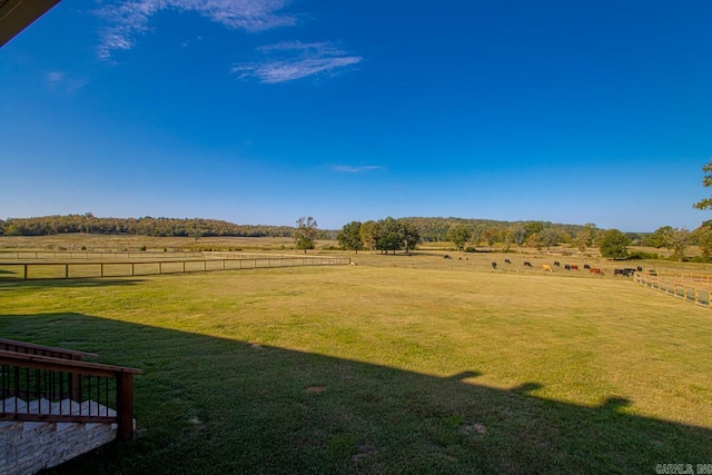 view of yard featuring a rural view