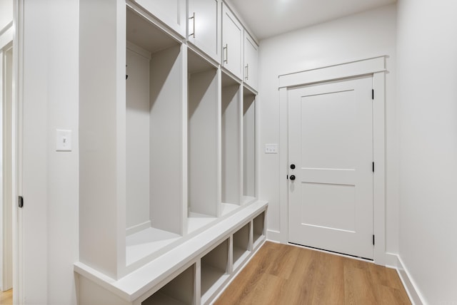 mudroom featuring light wood-type flooring