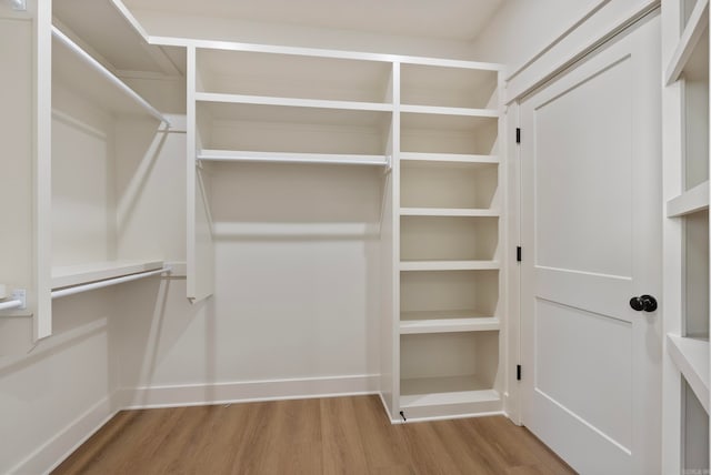 spacious closet with hardwood / wood-style floors