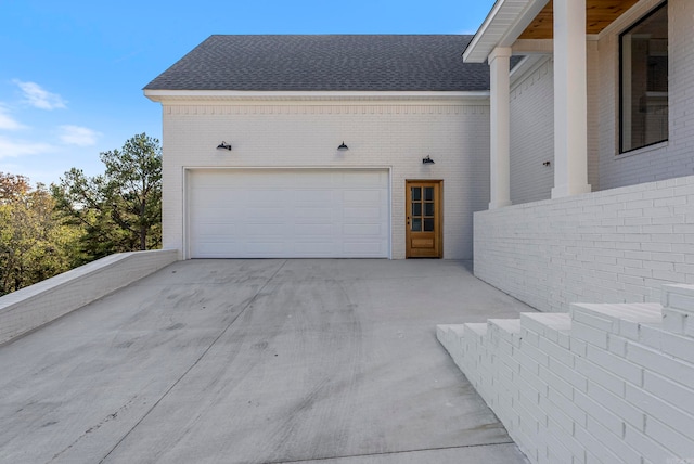 view of garage