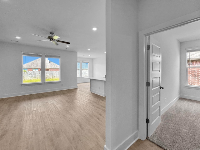 interior space featuring light hardwood / wood-style flooring and a healthy amount of sunlight