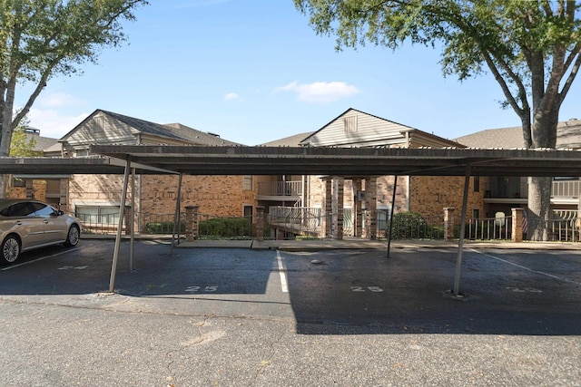 view of parking with a carport