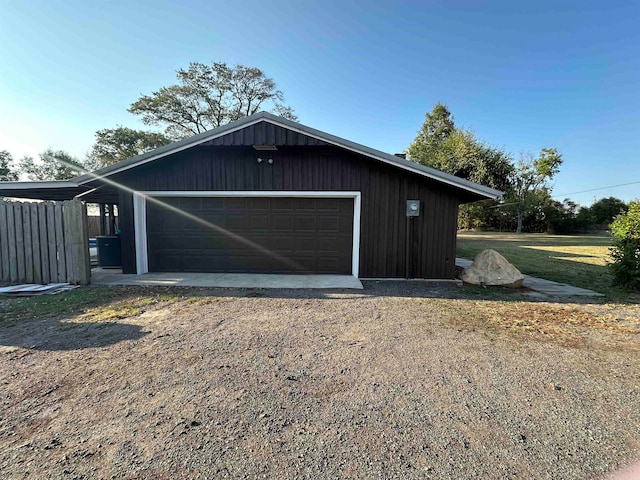 view of garage