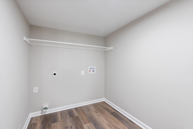 laundry area with washer hookup, dark hardwood / wood-style flooring, and electric dryer hookup