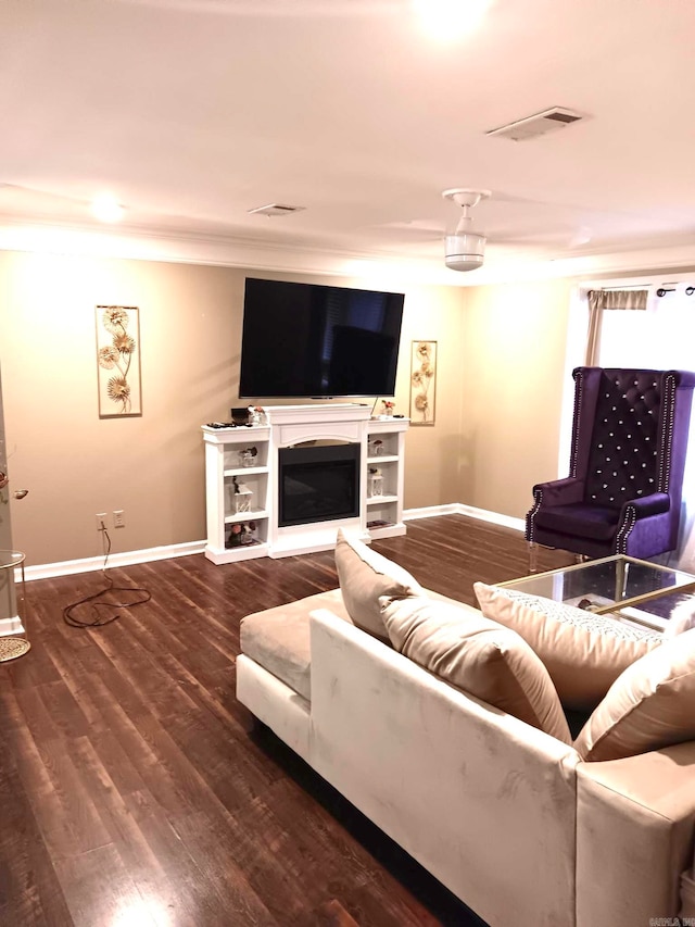 living room featuring wood-type flooring