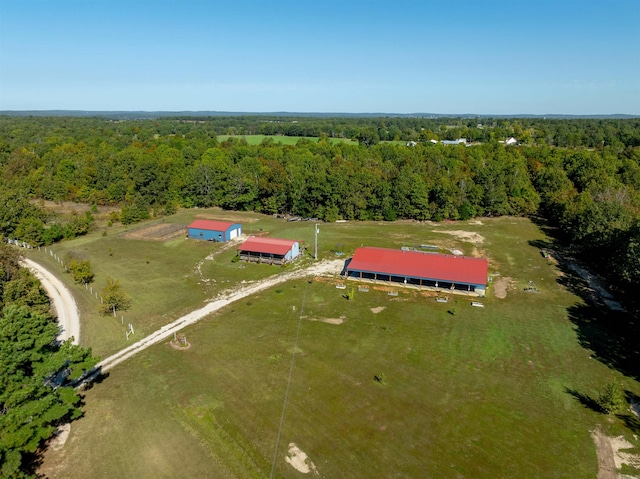 bird's eye view with a rural view