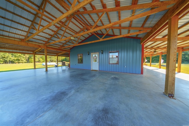 view of garage