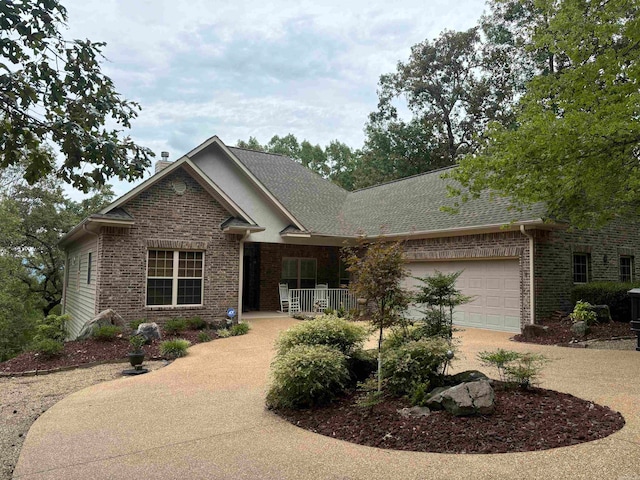 view of front of house with a garage