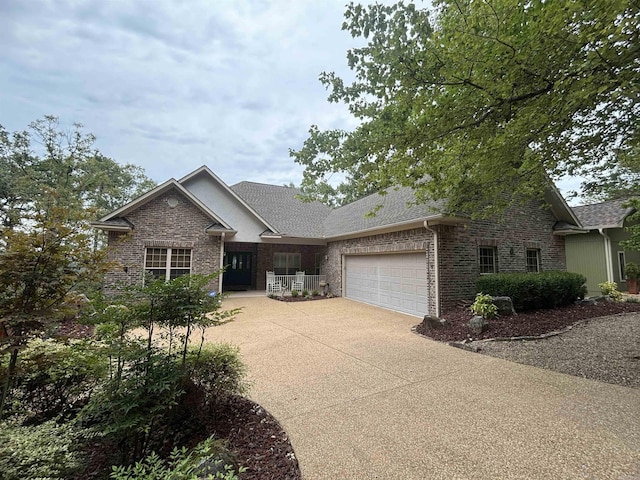 22 Alta Way, Hot Springs Village, AR 71909 - ranch-style home with a garage, driveway, brick siding, and a shingled roof