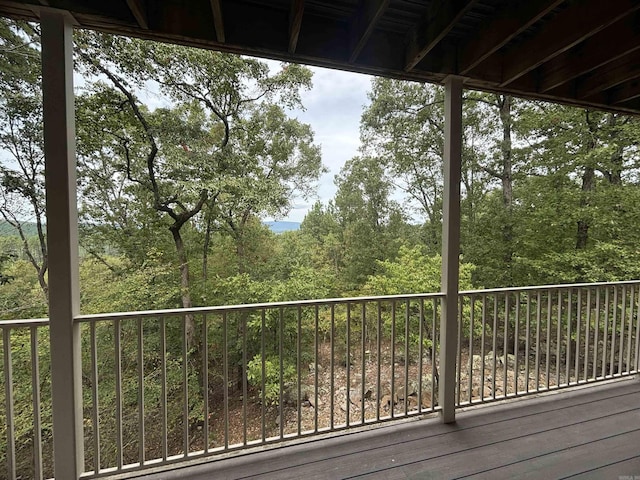 22 Alta Way, Hot Springs Village, AR 71909 - wooden deck with a view of trees