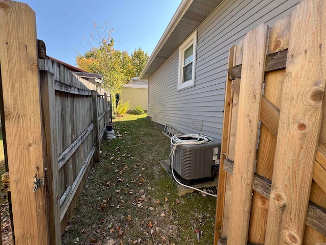 view of property exterior with central air condition unit