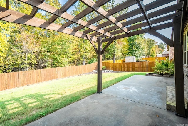 view of patio / terrace featuring a pergola