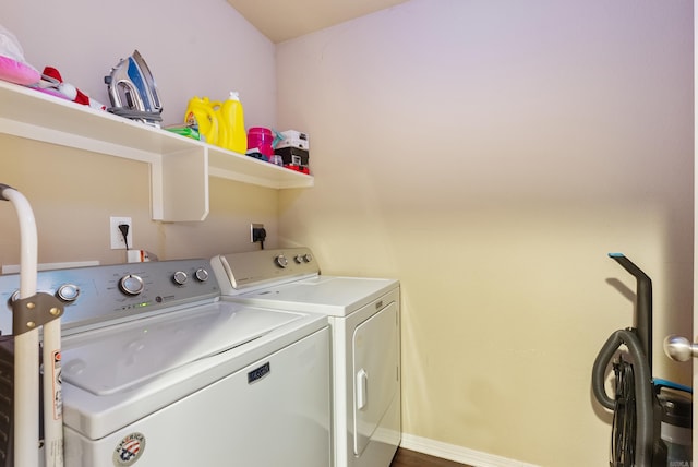 laundry area featuring independent washer and dryer