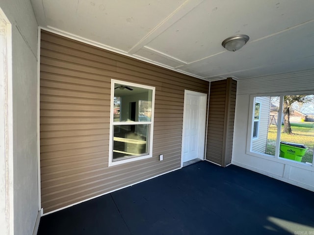 view of unfurnished sunroom