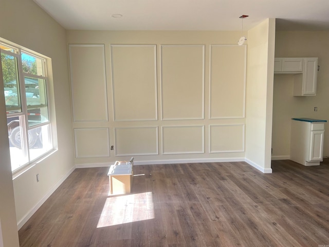 interior space featuring a wealth of natural light and dark hardwood / wood-style flooring