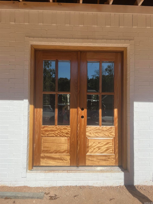 property entrance with french doors