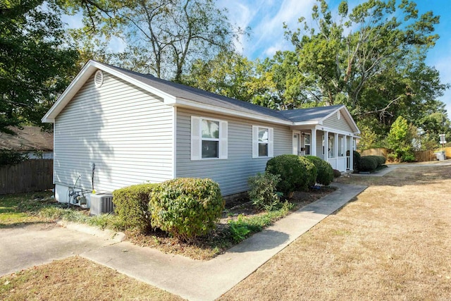 view of home's exterior with central AC