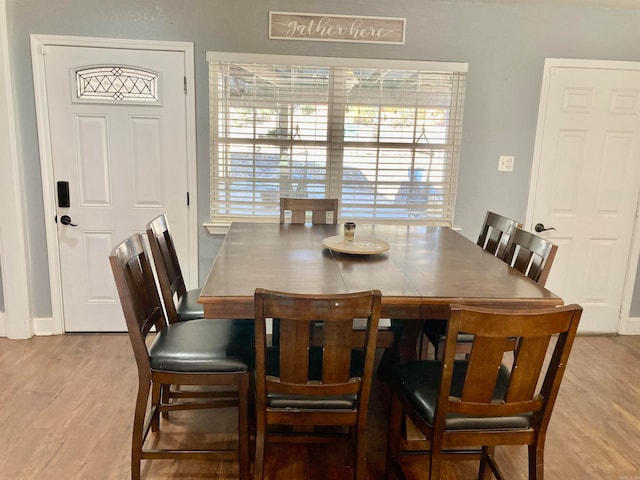 dining room with wood-type flooring