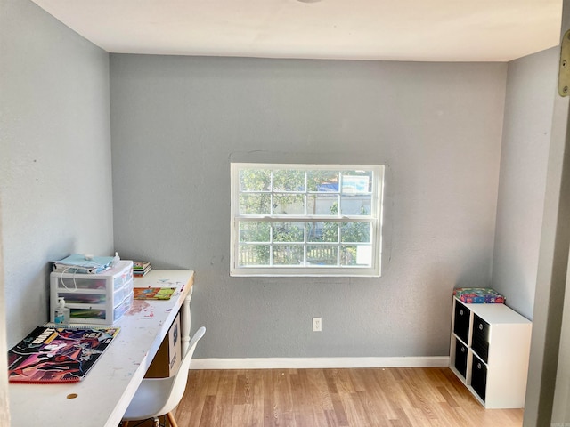 rec room with light hardwood / wood-style flooring