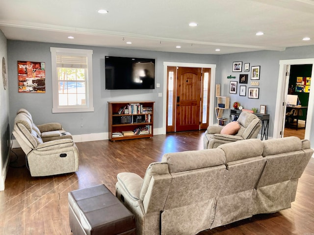 living room featuring hardwood / wood-style flooring