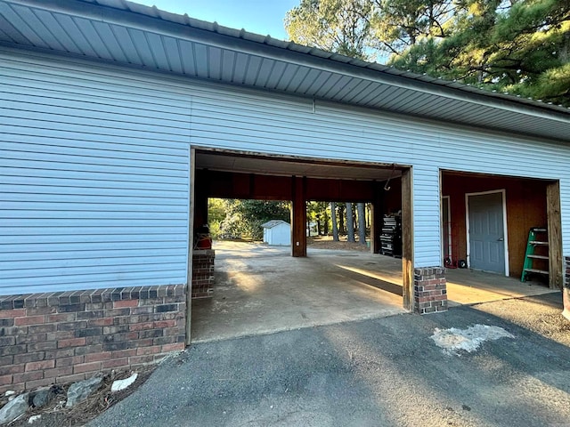 view of garage