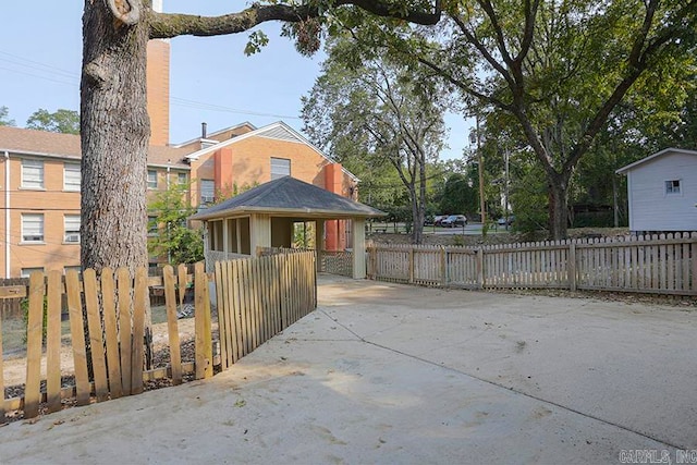 view of front facade with a gazebo