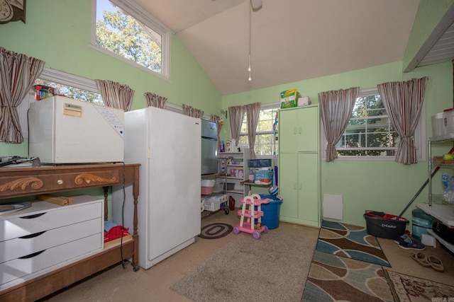 interior space with lofted ceiling