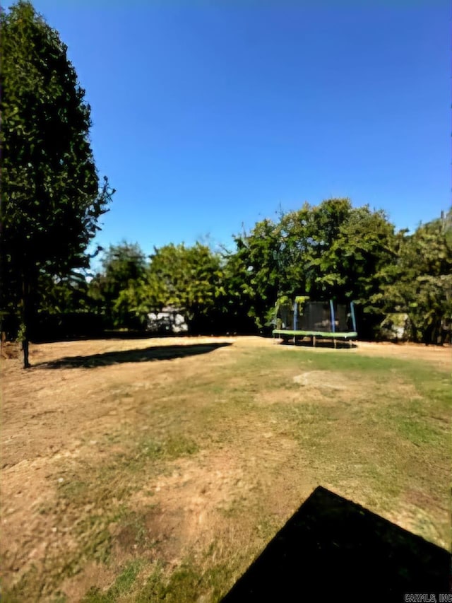 view of yard with a trampoline