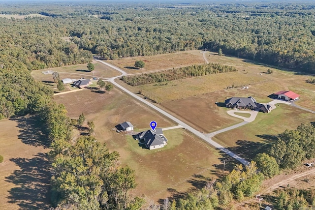 bird's eye view with a rural view