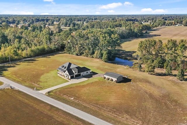 drone / aerial view with a rural view