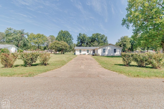 ranch-style house featuring a front lawn