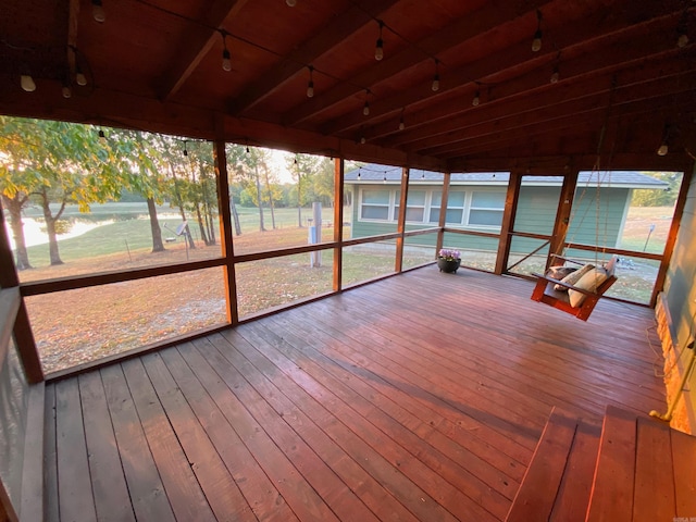 view of unfurnished sunroom