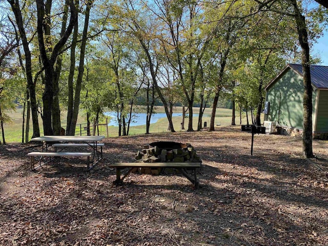 view of community featuring a water view