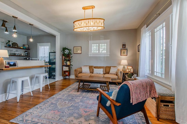 living room featuring hardwood / wood-style floors