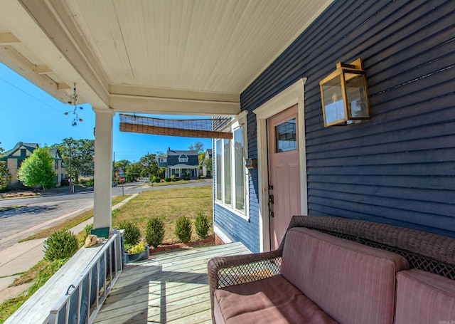 deck with covered porch