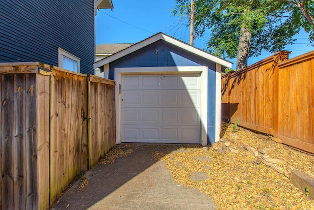 garage with wooden walls