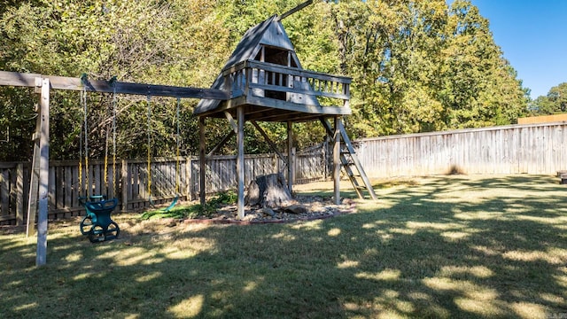 view of yard featuring a playground