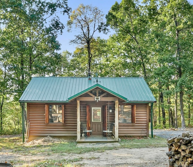 view of front of home featuring covered porch