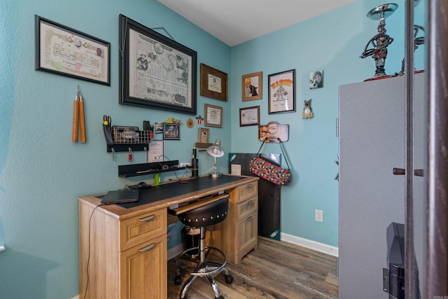 office featuring dark wood-type flooring