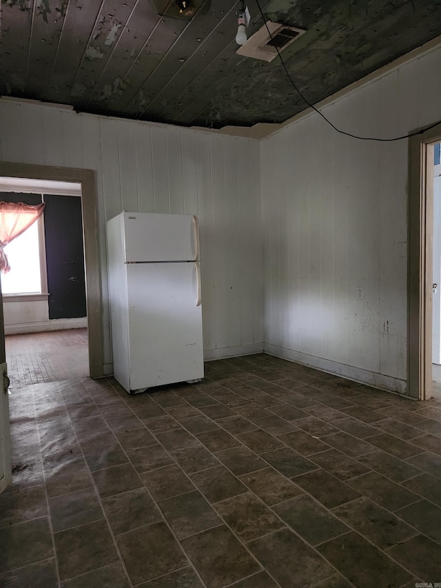 interior space with wood walls and wooden ceiling