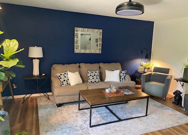 living room featuring hardwood / wood-style floors