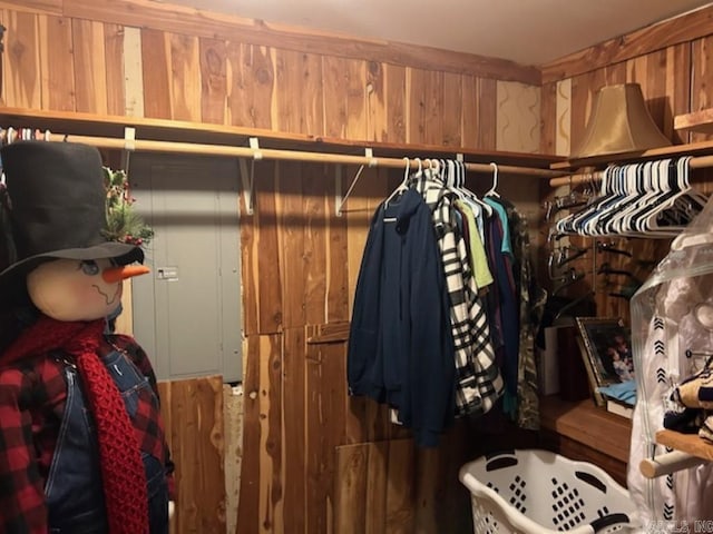 walk in closet featuring electric panel